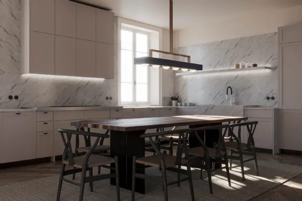 Modern angled kitchen by Scic