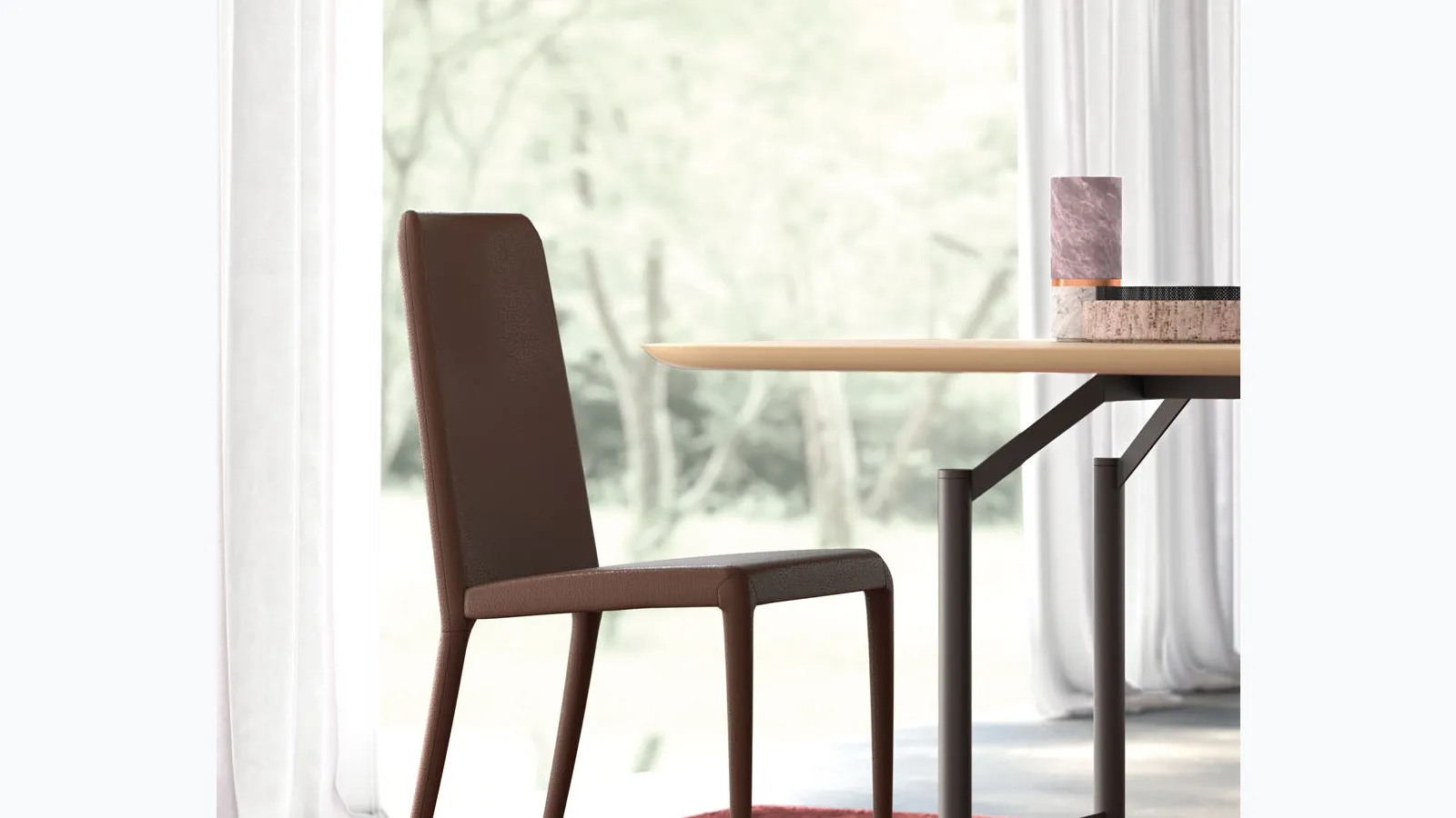 Chair covered in eco-leather Minorca by Orme
