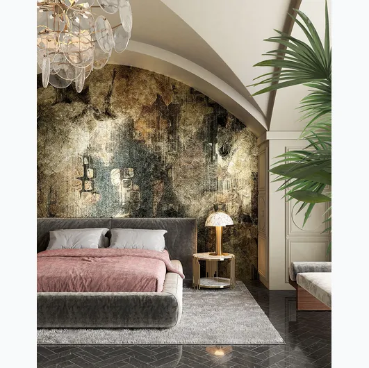 Goldenwall wallpaper with artistic Dialium decoration by Inkiostro Bianco.