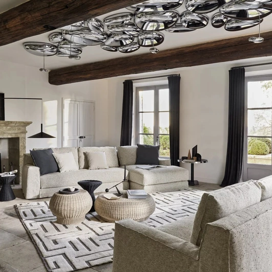 Bolla 15 wicker coffee table by Gervasoni.