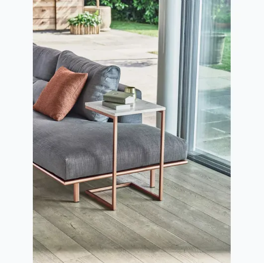 Tower coffee table with marble top by Bontempi