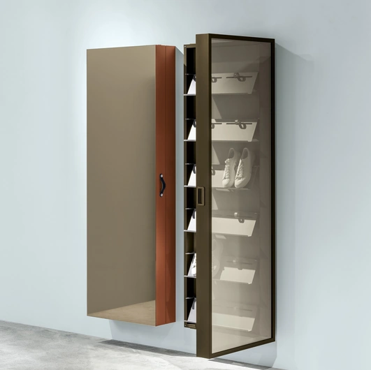 Shoe rack mirror Box by Kristalia