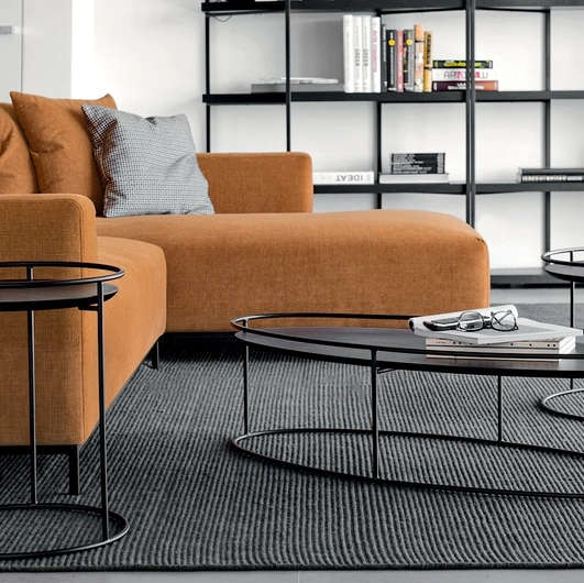 Atollo lacquered in Black wood coffee table by Calligaris.