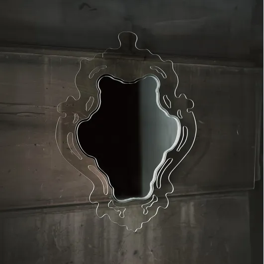 Rococo mirror with a frame in shaped and pierced crystal by Glas Italia.