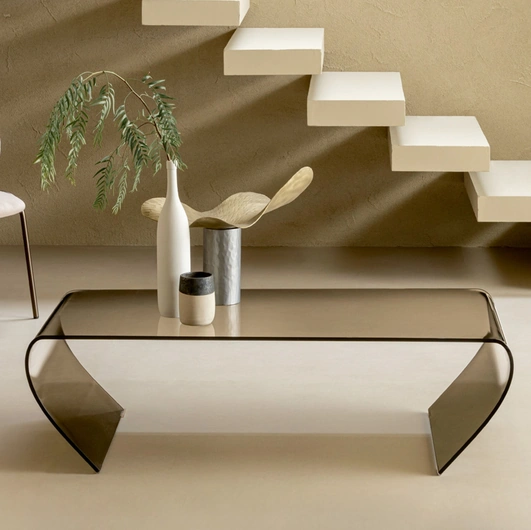 Break coffee table in bronze-tinted glass by Riflessi