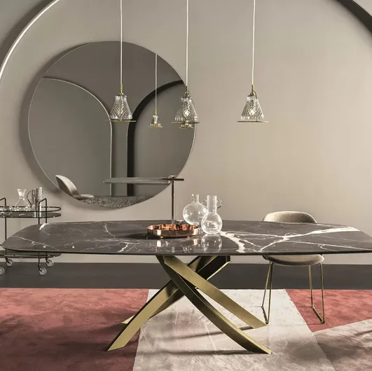 Funky suspension lamp in blown glass by Bontempi.