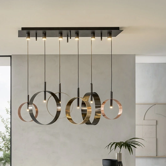 Suspension LED Loop S lamp by Riflessi.