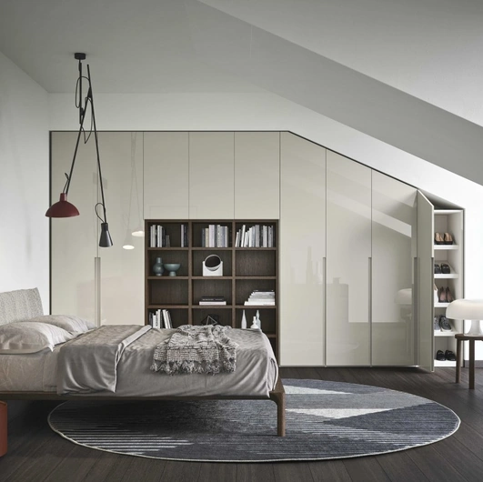 Glossy lacquered wardrobe Unika by Novamobili