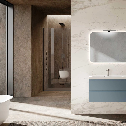 Suspended Bathroom Vanity Block System Square Evo C37 by Baxar