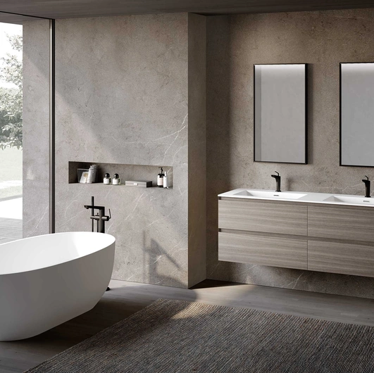 Suspended bathroom cabinet Block System Syntesi C32 by Baxar.