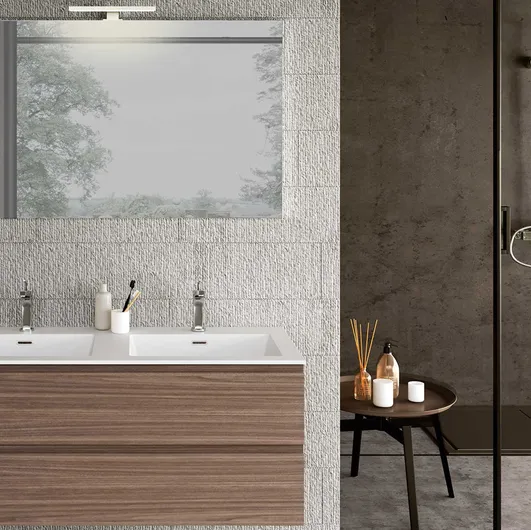 Suspended bathroom unit Block System Syntesi C33 by Baxar.