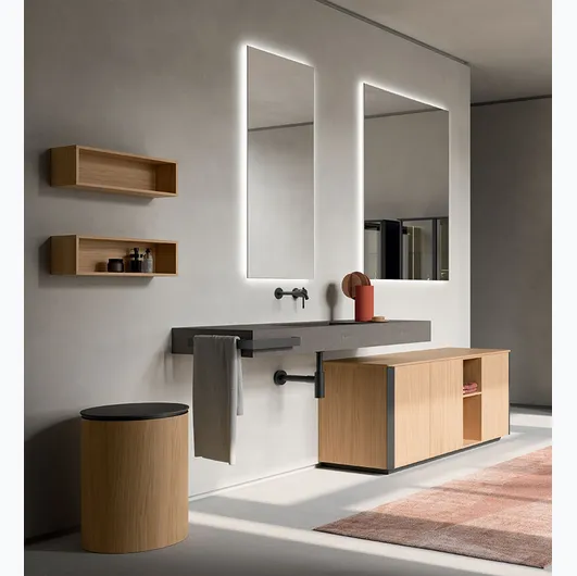 Bathroom Cabinet Honey 04 in Light Oak Veneer by Cerasa