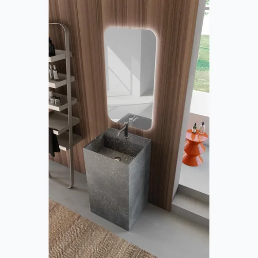 Ground Lime 0 Lime 034 bathroom cabinet in HPL Rox Black by Azzurra