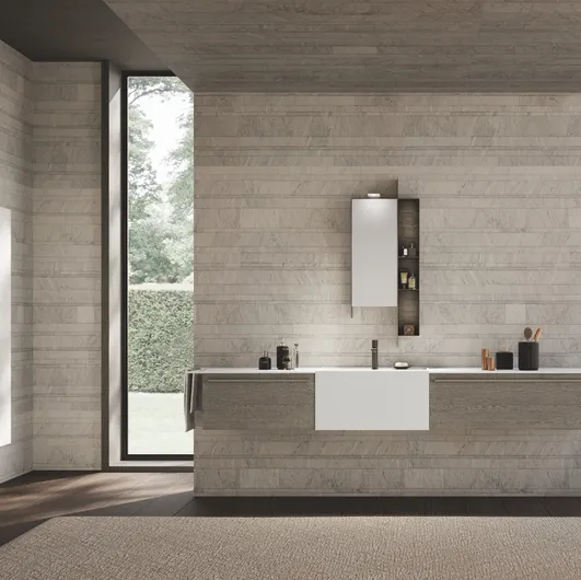 Suspended Lime 0 Simple 23 Bathroom Cabinet in Ash Oak by Azzurra.