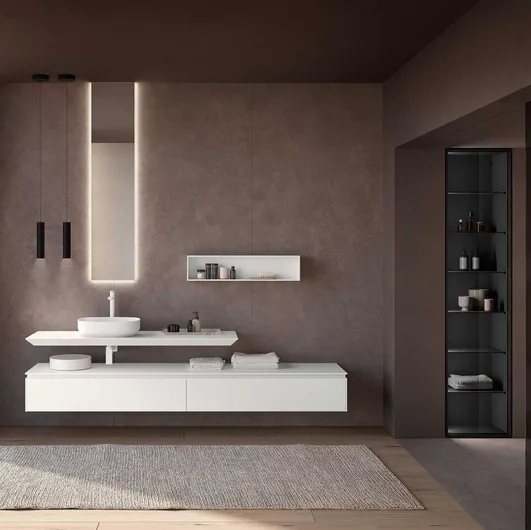 Lime 2-0 237 White Lacquered Bathroom Cabinet by Azzurra