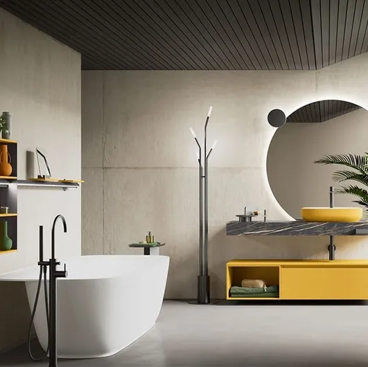 Suspended bathroom vanity unit Segno 00 by Cerasa