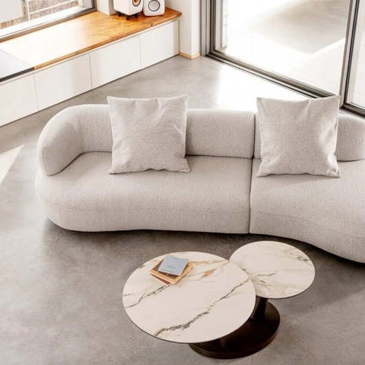 Afrodite linear sofa by Bizzotto