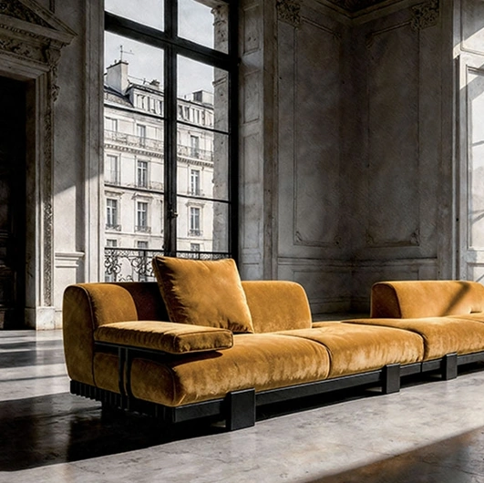 Upholstered fabric sofa bed by Alivar