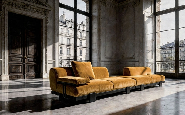Upholstered fabric sofa bed by Alivar