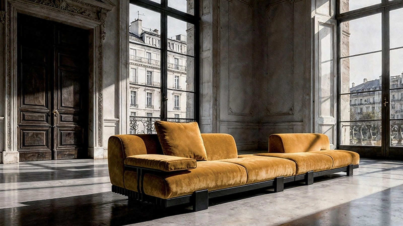 Upholstered fabric sofa bed by Alivar