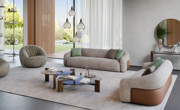 Baldwin linear sofa by Cattelan Italia