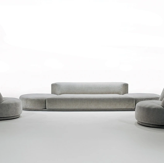 Bordone linear sofa with swivel ends by Alivar