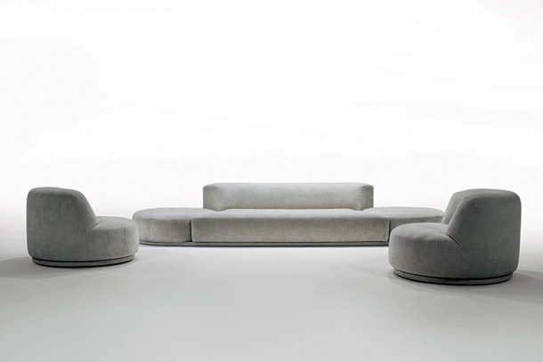 Bordone linear sofa with swivel ends by Alivar