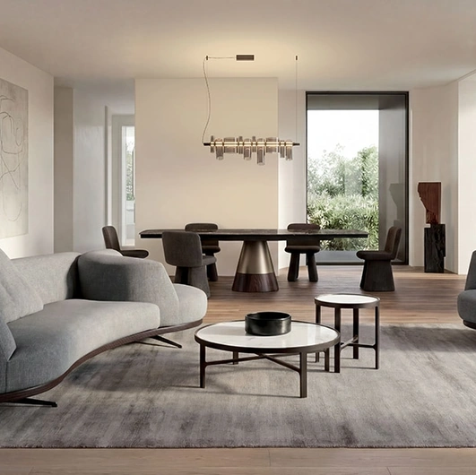 Bordone Upwood sofa with swivel end by Alivar