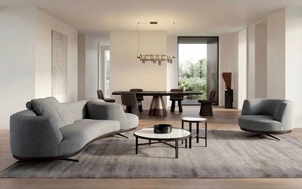 Bordone Upwood sofa with swivel end by Alivar