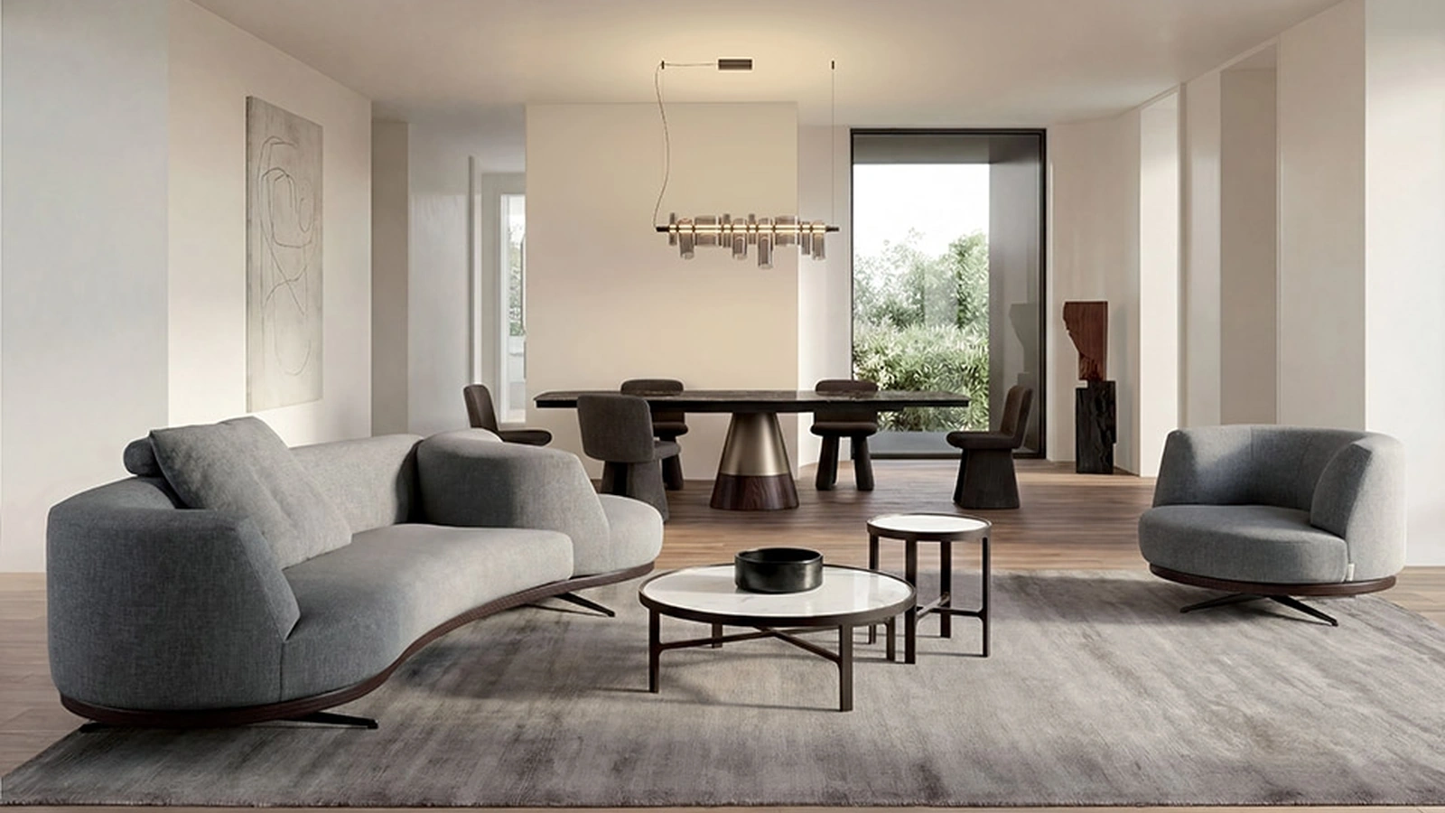 Bordone Upwood sofa with swivel end by Alivar