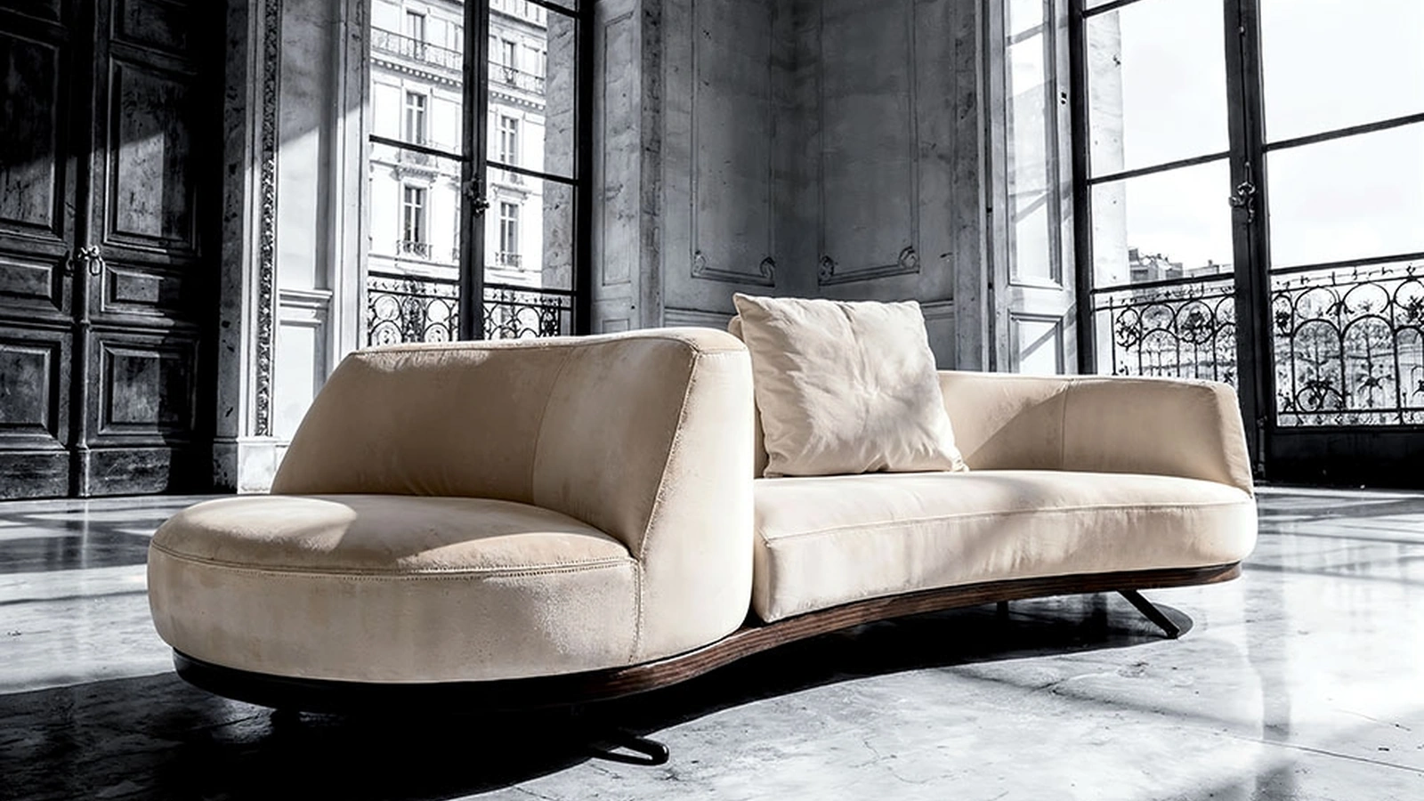 Bordone Upwood sofa with swivel end by Alivar