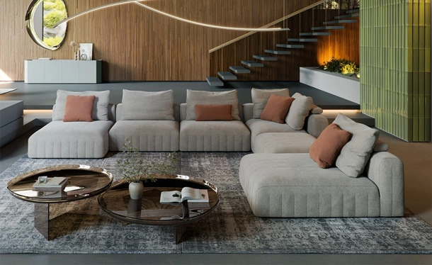 Gibson sofa with chaise longue by Cattelan Italia