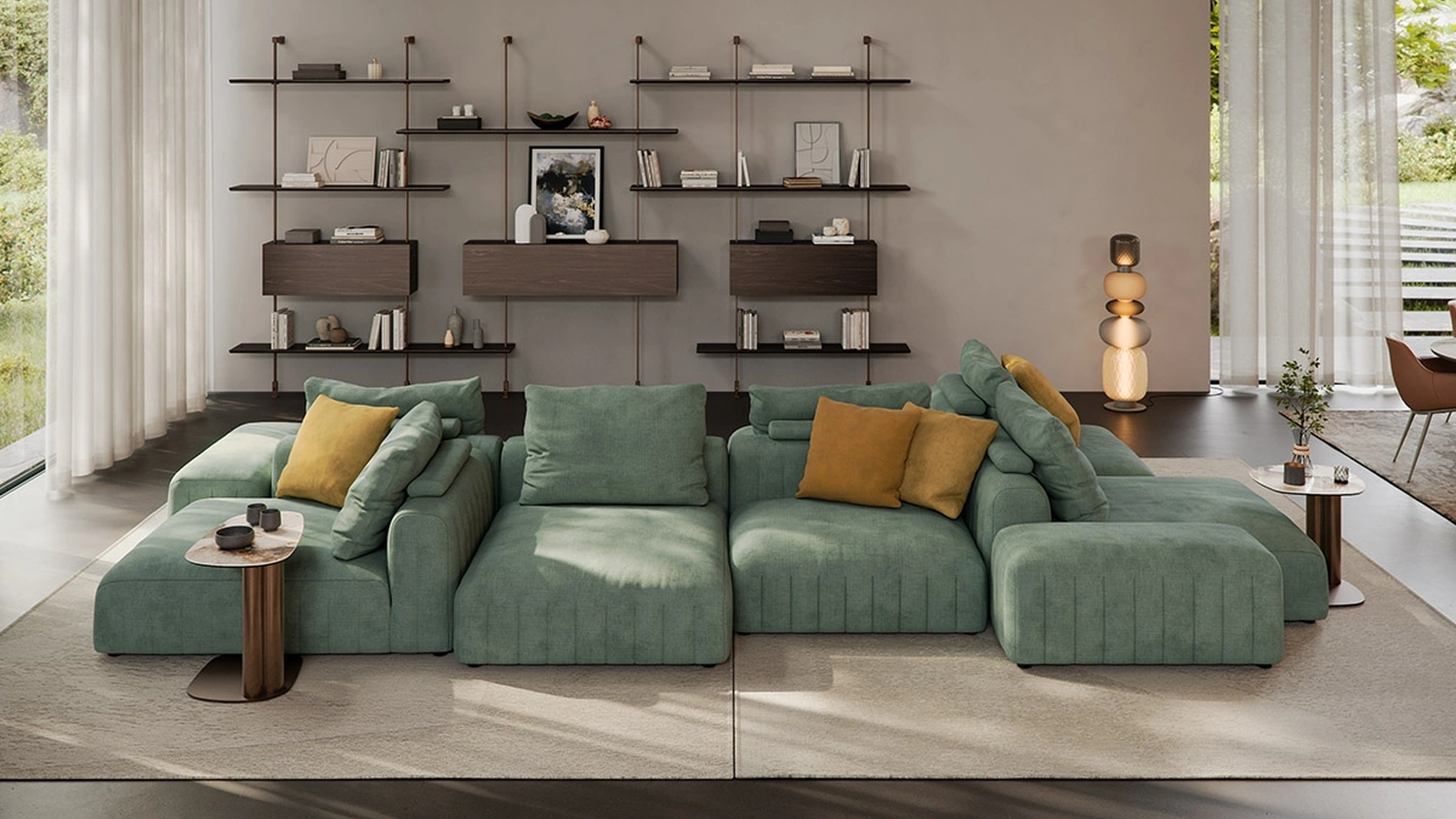 Gibson sofa with chaise by Cattelan Italia