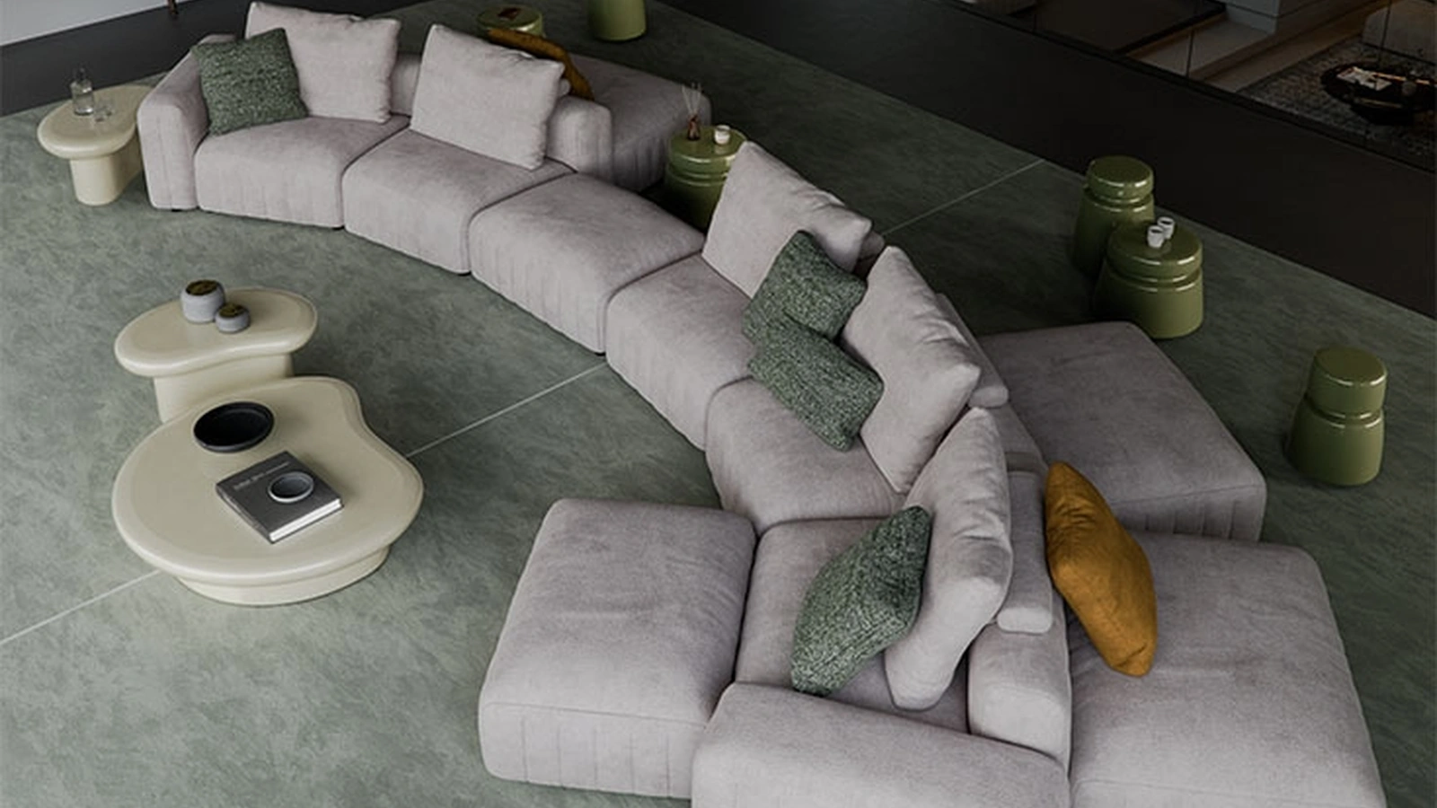 Gibson sofa with chaise longue by Cattelan Italia