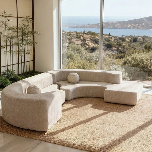 Lara Stilwood sofa with peninsula by Alivar