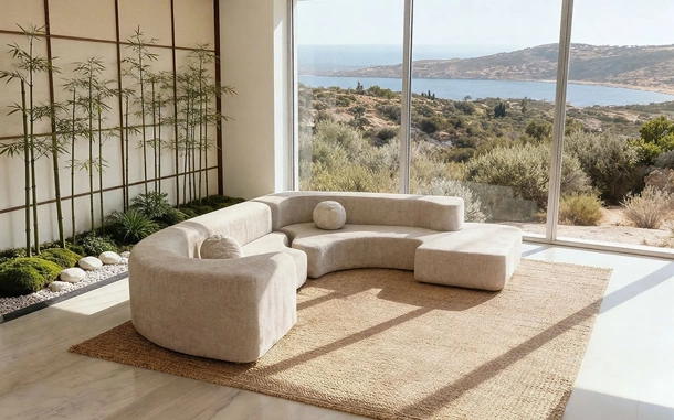 Lara Stilwood sofa with peninsula by Alivar