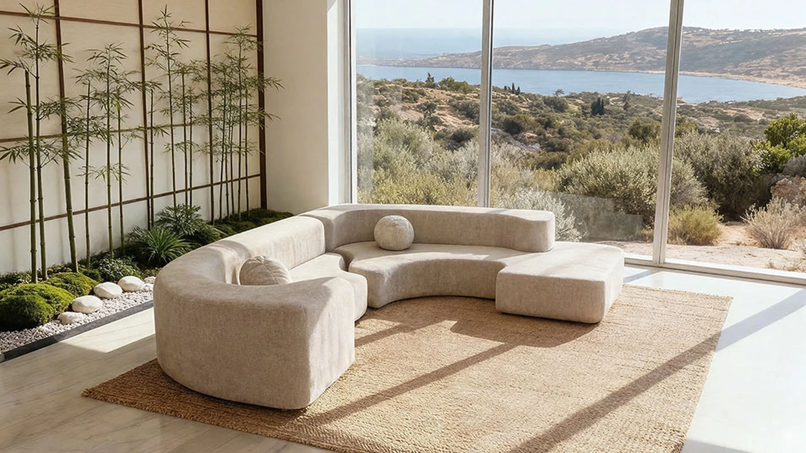 Lara Stilwood sofa with peninsula by Alivar