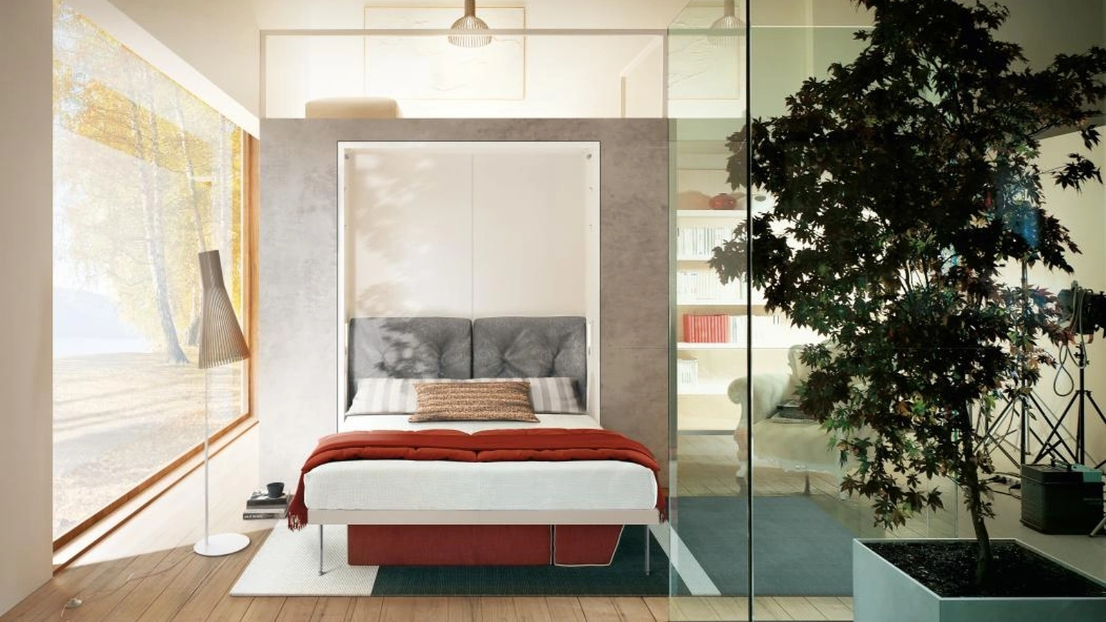 Penelope 2 Standard Murphy Bed by Clei