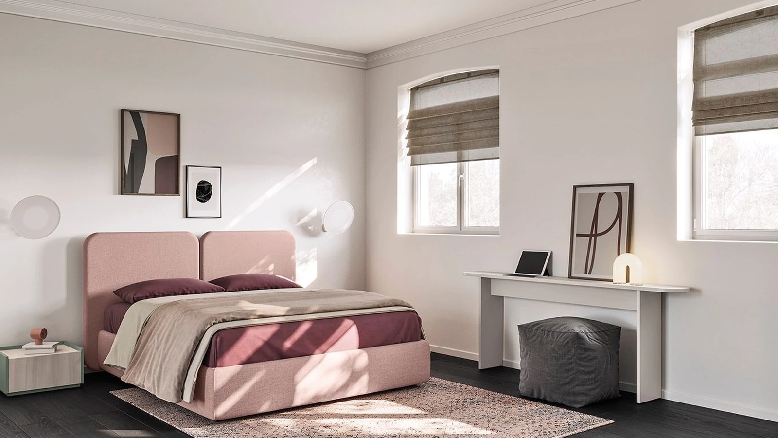 Alba headboard bed by Colombini Casa.