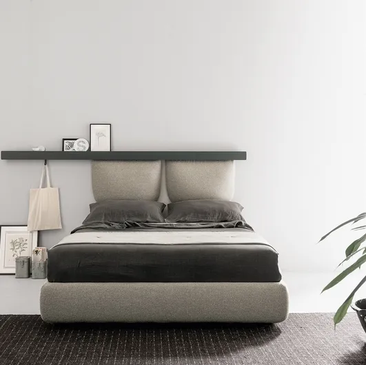 Upholstered fabric bed Groove Zip by Caccaro.