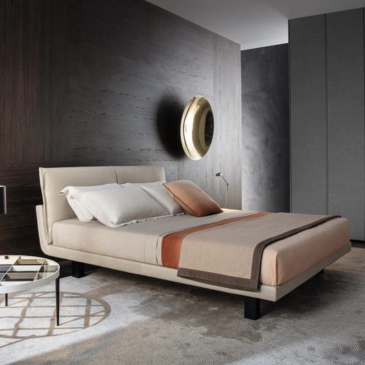 Leather bed with storage box Honey by Molteni&C.