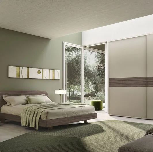 Bed with headboard in dark elm finish Oasis of S75