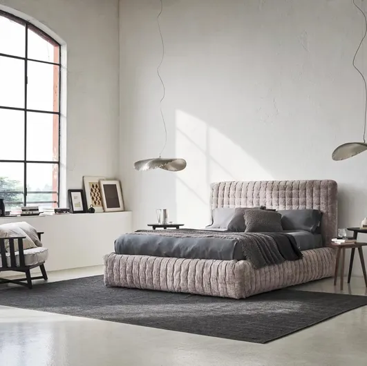 Upholstered fabric bed Pad by Gervasoni.