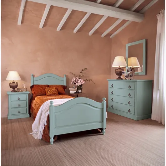 Single lacquered wooden bed Milo by Tonin Casa.
