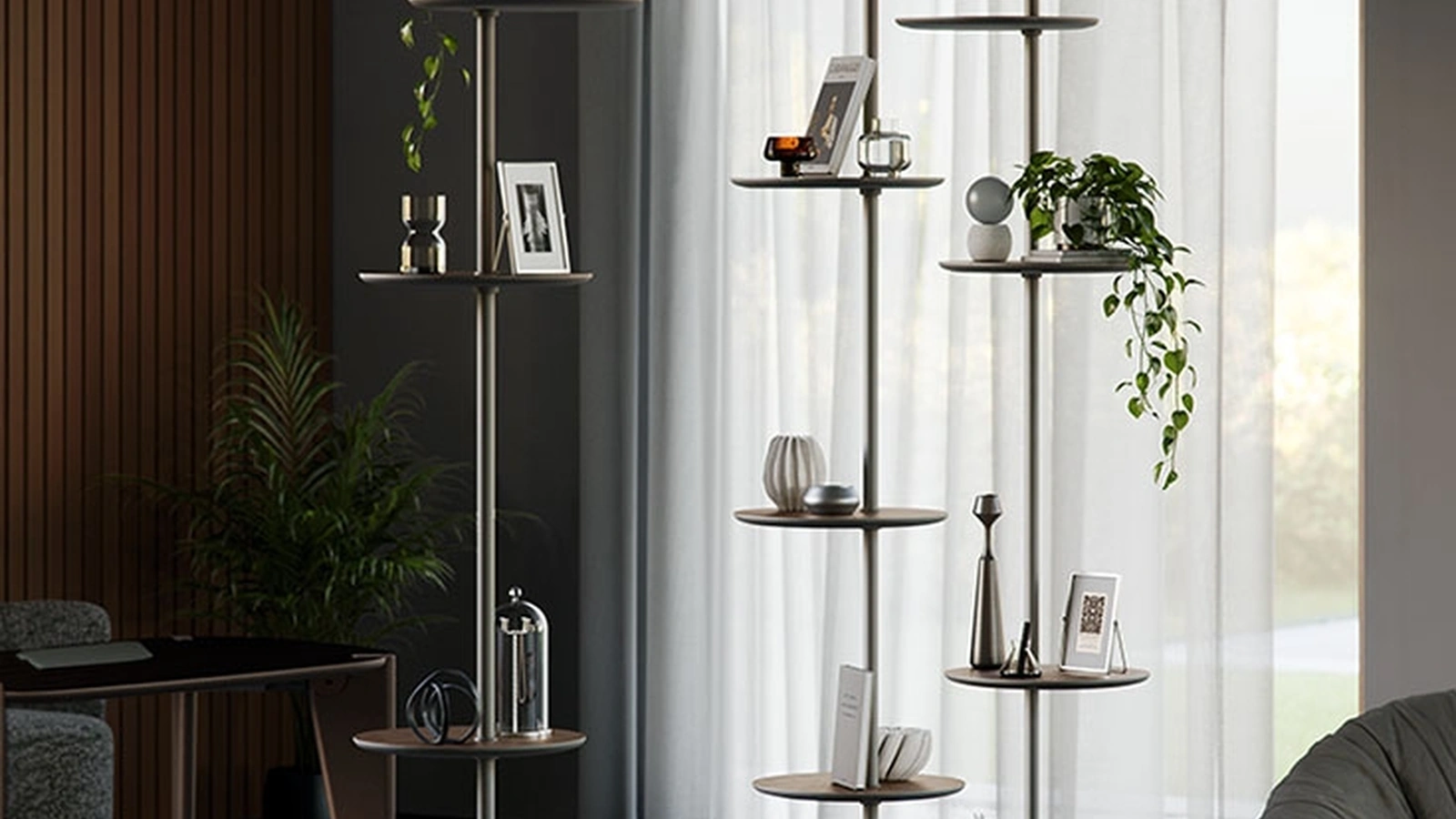 Freestanding Address bookcase in steel and wood by Cattelan Italia