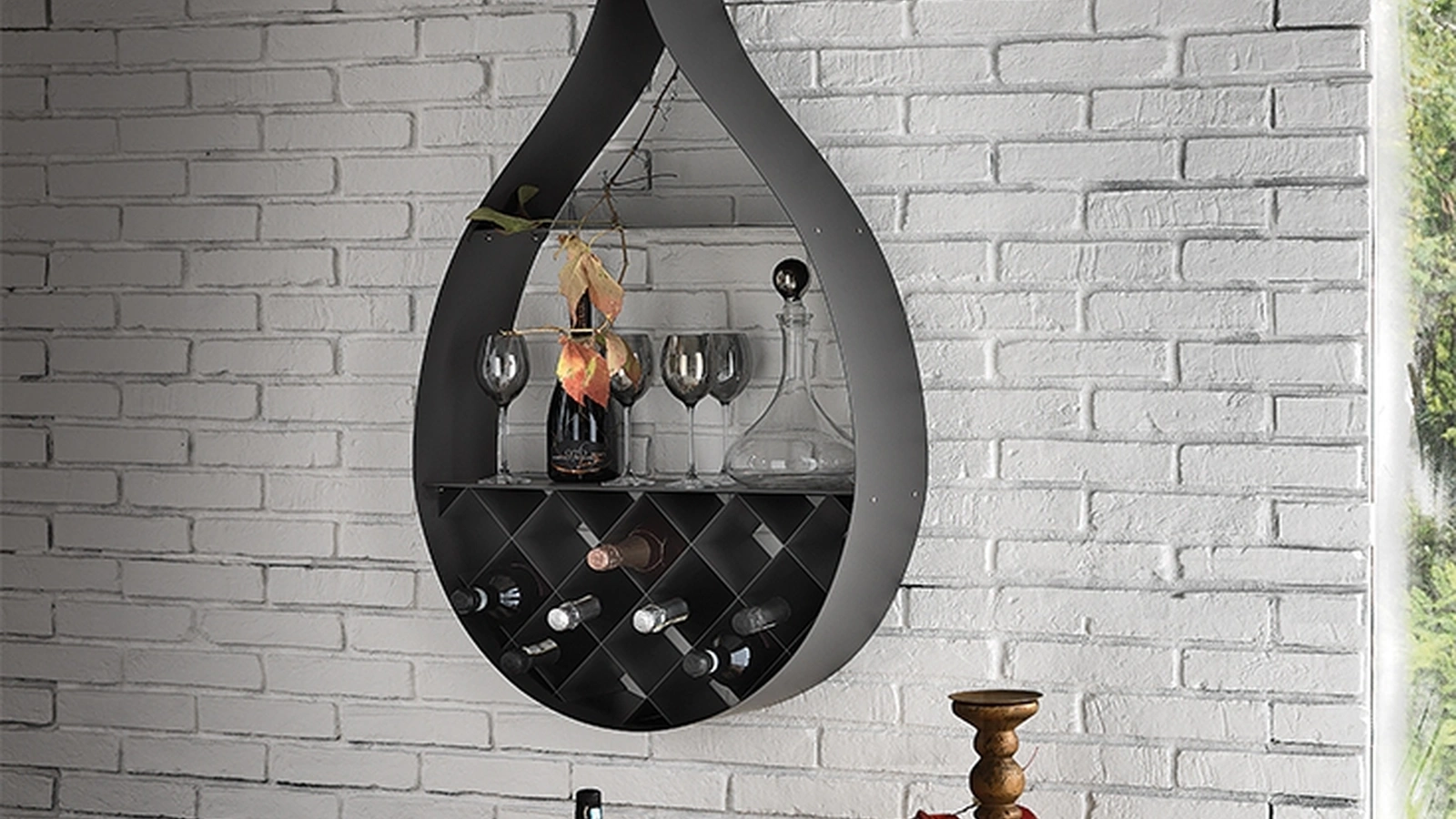 Drop wall-mounted bookcase by Cattelan Italia
