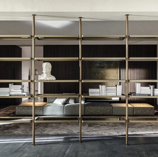 Hector aluminum room divider bookcase by Molteni & C