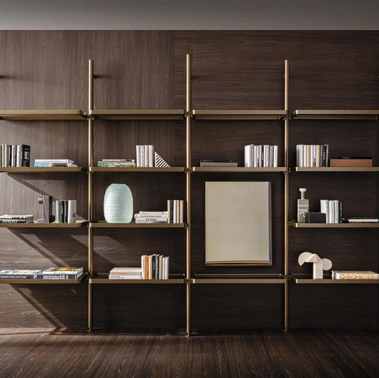 Hector shelving unit in aluminum by Molteni & C