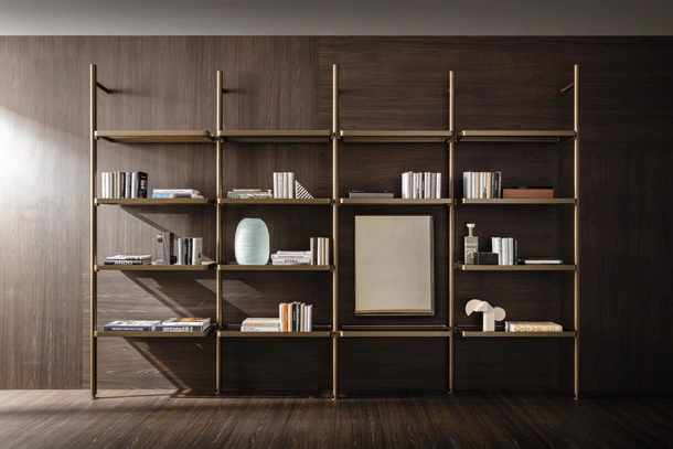 Hector shelving unit in aluminum by Molteni & C
