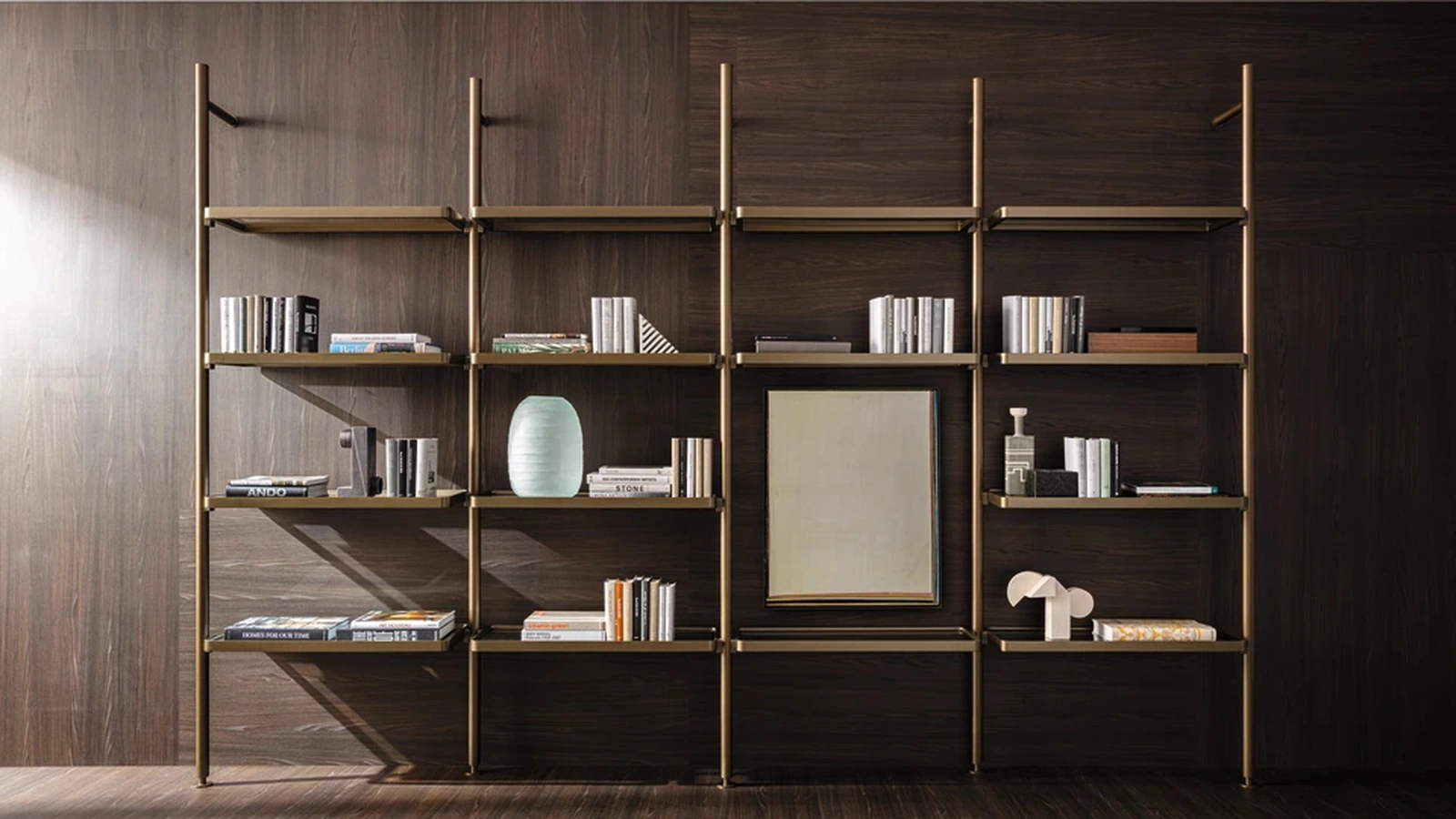 Hector shelving unit in aluminum by Molteni & C